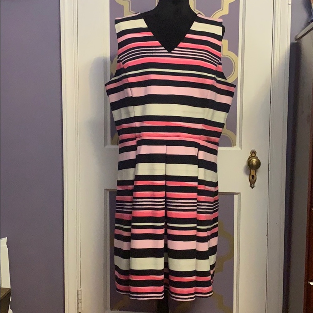 Stripped Fit & Flare Dress